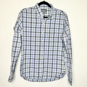 Bonobos Mens Slim Fit Button Down Shirt in Sunny Dunes Check Blue